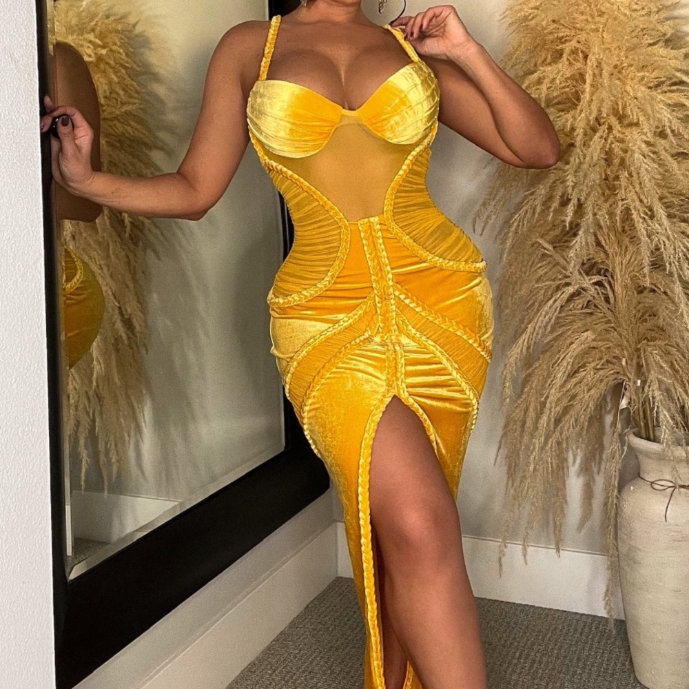 Yellow maxi dress